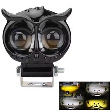 1 Adet Baykuş Led Sis Farı Çakarlı 4 Fonksiyon Çift Renk Sarı-beyaz Moto-offroad-suv-iş Makinesi 12/24 V