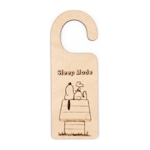 Uyku Modu Snoopy Kapı Askısı Tabelası Kahverengi