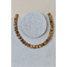 8 Mm Sarı Kaplangözü Doğaltaş Kolye