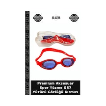 Premium Aksesuar Spor Yüzme Gs7 Yüzücü Gözlüğü Kırmızı