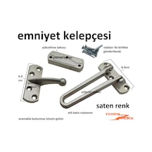 Çelik Kapı Emniyet Kelepçesi Prinç Kalın Saten Renk Kil .