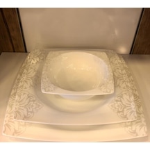Aryıldız 60 Parça Bone Square 45008 Yemek Takımı