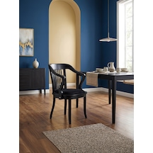Throne Ahşap Yemek Sandalyesi Siyah