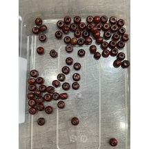 75 Adet 1 Cm Bambu Bordo Delikli Boncuk
