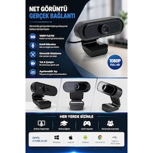 Webcam  1080p Hd Konferans Kamera Dahili Mikrofon Görüntülü Sohbet Yayın Kamerası Hd Video Ae