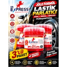 Premium Lastik Parlatıcı Jöle 500 Ml Parlak Görünüm Uzun Süre Etkili Yeniler Jel Parlatıcı Fırçalı 3'lü Set