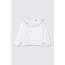 Panço Kız Çocuk Sweatshirt Beyaz