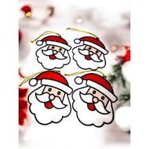 Yılbaşı Çam Ağacı Süsleri Neol Baba 4 Adet 9 X 9 Cm Noel Baba
