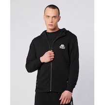 Kappa Fabio Full Zip Erkek Siyah Regular Fermuarlı Eşofman Üstü