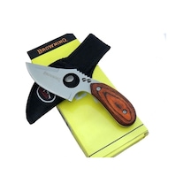 087 Yüzme Kamp Bıçak 16 Cm - Ahşap Sap, Özel Kılıflı Çok Renkli