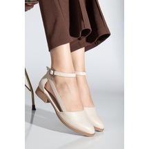 Rayna Kısa Topuk Cilt Ayakkabı Bej