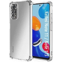 Xiaomi Redmi Note 11s Kamera Korumalı Antişok Airbag Köşe Korumalı Silikon Şeffaf Kapak