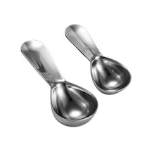 Pazly 2 Adet Paslanmaz Çelik Kahve Ölçü Kaşığı 1-2 Yemek Kaşığı Kısa Saplı Gümüş Renk Gümüş