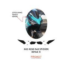 Rks R250 Uyumlu Far Kaplama Sticker Beyaz X 2023/24