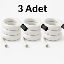 3 Adet Kendiliğinden Katlanan Spiral Tuvalet Hortumu & Taharet Ma Beyaz