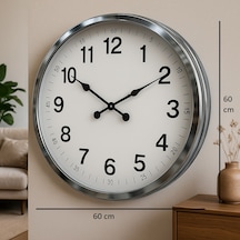 Büro Ev Ofis Hediyesi İçin 60cm Krom Metal Zarif Duvar Saati Diğer