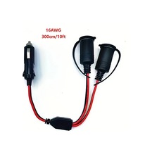 Dashanshop 1 Adet 15a Sigortalı 16awg Uzatma Kablolu 10ft Çift Çıkışlı Araç Çakmaklık Adaptörü 12v 24v Gps Dash Cam