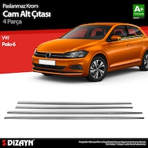 S-Dizayn Vw Polo Mk6 Krom Cam Çıta 4 Prç. 2017 Üzeri