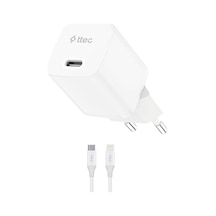 Ttec 2SCG30LB Smartcharger Gan 30W PD Seyahat Hızlı Şarj Aleti + USB-C - Lightning 150 CM Kablo Ttec 2SCG30LB Smartcharger Gan 30W PD Seyahat Hızlı Şarj Aleti + USB-C - Lightning 150 CM Kablo