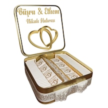 Diva Çikolata İsimli Söz Nişan Nikah Madlen Çikolata Gold Metal Kutu 100'lü