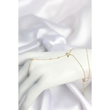 Gold Renk Yıldız Model Pirinç Kadın Şahmeran - Lisinya Altın