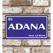 Kişiye Özel Dekoratif Metal Plaka Adana 01 Retro Poster (29X15)