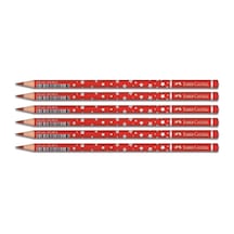 Faber Yıldız Desenli Kırmızı Renkli Kurşun Kalem 6 Lı Paket 1131450001 Kırmıız