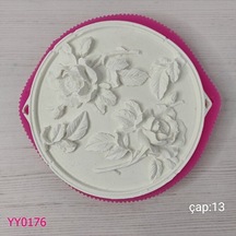 Yy0176 Yuvarlak Taban Üzerinde Güller Silikon Kalıp