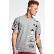 Nike Jordan Jumpman Vertical Air Stretch Crew Tee Erkek Logolu Tişört Gri Gri