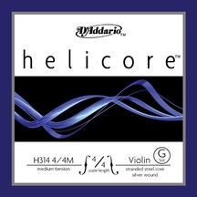 D'Addario H314 4/4M Helicore Silk & Steel violin Strings, Medium