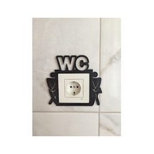 Dekorasyon Tuvalet Priz Çerçevesi Wc Prizlik Çerçevesi Ahşap Siyah