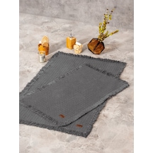 Cotton Box Bath Rug Set Antrasit 75x125 60x90 Antrasit