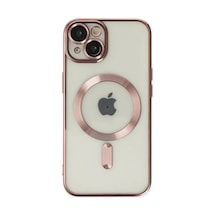 Apple Uyumlu iPhone 14 Uyumlu Kılıf Kross Magneticsafe Kapak - Rose