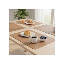2 Adet Amerikan Servis 44x35 Cm Su Geçirmez Masa Altlığı Açık Bej