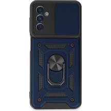 Newface Samsung Galaxy M14 5g Kılıf Pars Lens Yüzüklü Silikon - Lacivert