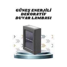 Mey İthalat Solar Lamba Dekoratif Aplik Su Geçirmez Led Işıklı Duvar Lambası