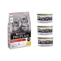 Kitten Tavuklu Yavru Kedi Maması 10 Kg + 3 Adet Konserve Yaş Mama 85 Gr Pp-k10y