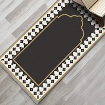 Evaşk Namazlık Dokuma Halı Kaymaz Muslumana Seccade80 x 130 Siyah EVASK802E66