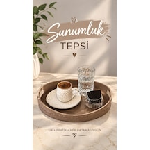Sunumluk Tepsi / Ahşap Dokulu Dekoratif Tepsi