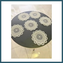 Bezos 6 Lı Dantel Kahve Sunumluğu 15x15 Cm Asorti Desenli Çeyizlik Sunumluk Ob Çok Renkli