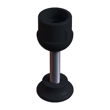 Cateksss 28 Mm Kademeli Plastik Rotil Ayak - Boru Profil Ayağı Tezgah Ayarlı Ayak Siyah - 6 Lı Paket
