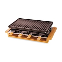 Lıttle Balance 8501 Premium Bamboo 8, Raclette Grill 8 Kişilik, Yapışmaz Kaplama, 1200 W, Gerçek Bambu Diğer