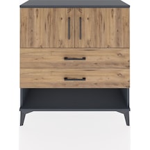 Arges Şifonyer 2 Raflı 2 Çekmeceli 2 Kapaklı 88x30x96 Antrasit-çam Antrasit