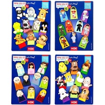 4 Set - 40 Parça Tox Meslekler, Aile Bireyleri, Evcil Ve Vahşi Hayvanlar Parmak Kukla T771 T781 T761 T751
