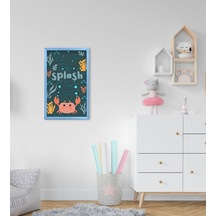 Bk Home Yengeç Tasarımlı Dekoratif Mavi Ahşap Çerçeveli Çocuk Oda (551087611)