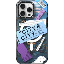 İphone 15 Pro Uyumlu Kılıf Magsafe Şarj Özellikli Youngkit A-city Serisi Kapak Mavi Mavi