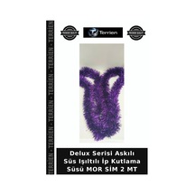 Delux Serisi Askılı Süs Işıltılı İp Kutlama Süsü Mor Sim 2 Mt Diğer