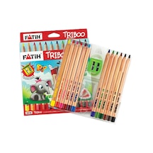 Fatih Kuru Boya Natural Üçgen Jumbo Triboo Tam Boy 12 Renk 33426 Çok Renkli