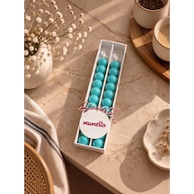 Mumelia Bubble Şamdan - Doğal Soya Kutulu Dekoratif Mum - 2'li - Turkuaz - 1 Kutu