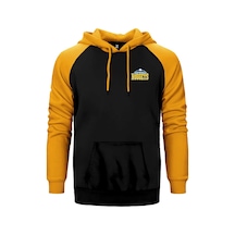 Denver Nuggets Logo Sarı Renk Reglan Kol Kapşonlu Sweatshirt Sarı